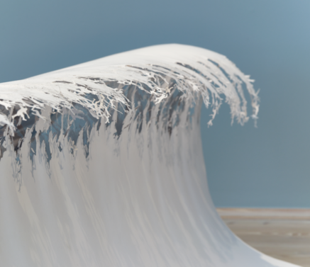 Detalj av Peter Callesens verk Wave p&aring; Telemark Kunstmuseum.